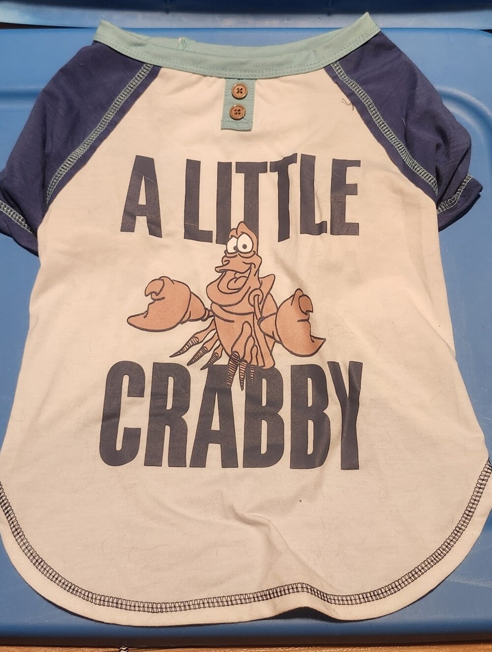 A Little Crabby Dog Tee - Size Large (Disney Little Mermaid)